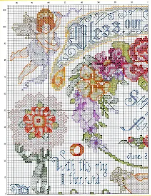schema punto croce sampler matrimonio