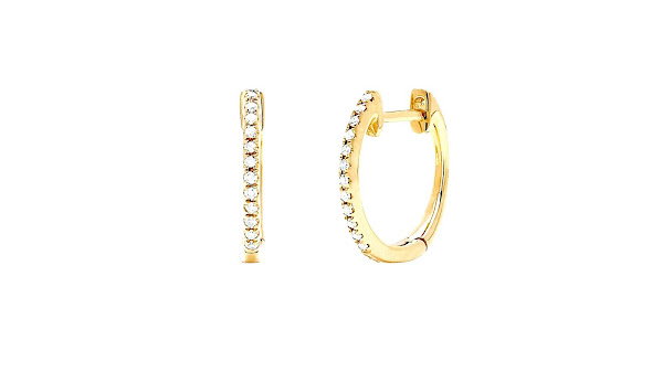 Diamond Huggie Earrings Yellow Gold