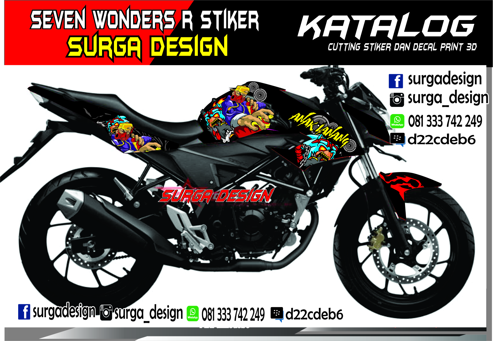 Gambar Kartun Untuk Stiker Motor Galeriotto