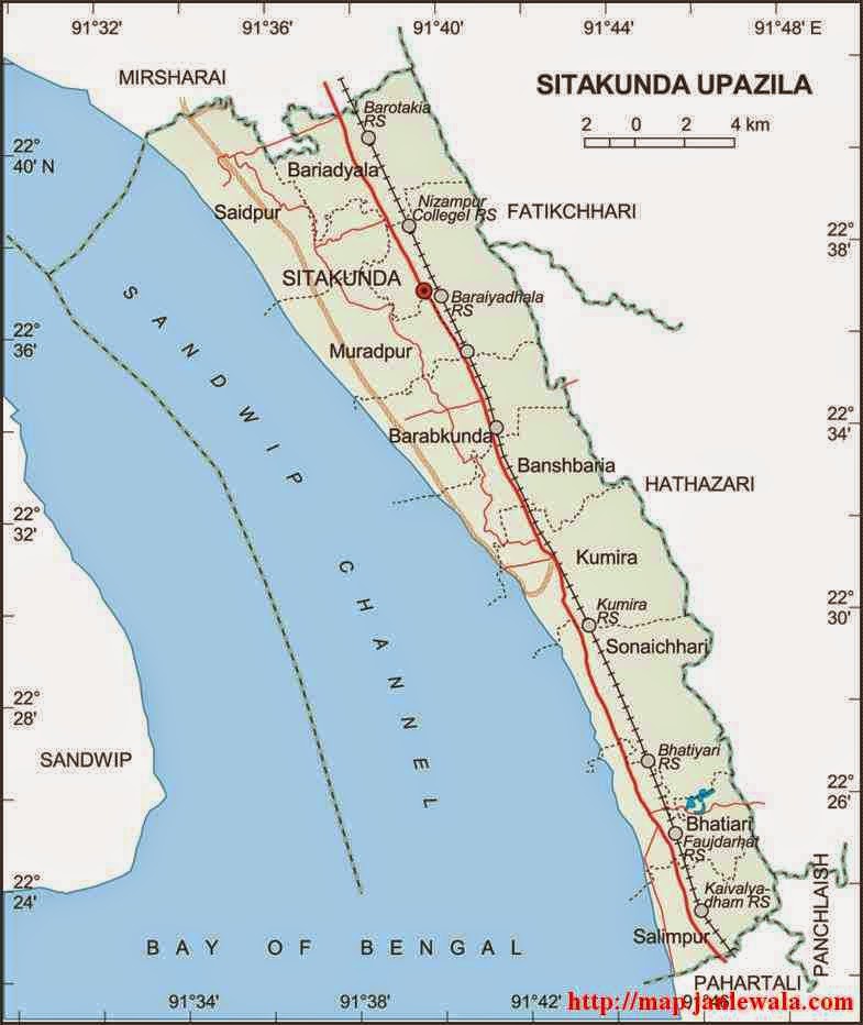 sitakunda upazila map of bangladesh
