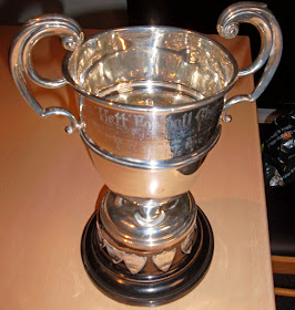 The  Hett Cup pictured at Brigg Town Football Club's Hawthorns venue after the final a few years ago - see Nigel Fisher's Brigg Blog