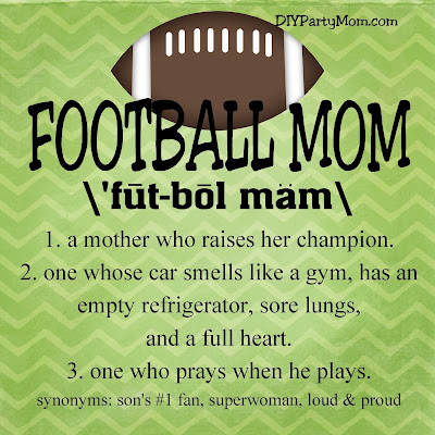 Show your Football Mom pride with this free quote printable. Find this football print in 9 different sizes so you can share it with everyone who cheers you and your son on.