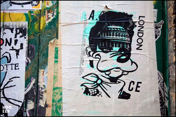 A.CE London, Street Art Paste Ups in London. Photo © Hookedblog