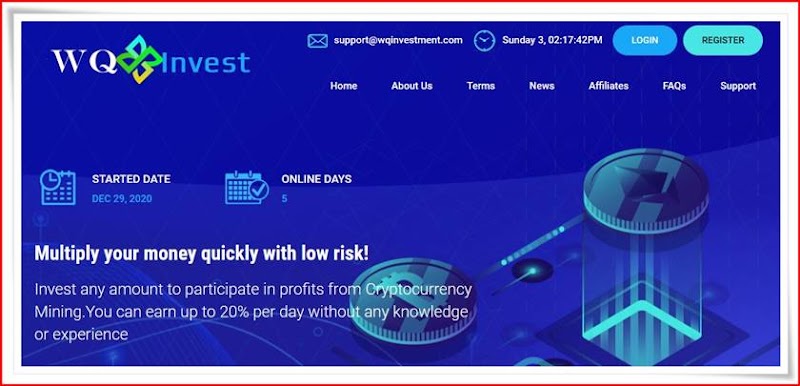 Мошеннический сайт wqinvestment.com – Отзывы, развод, платит или лохотрон? Мошенники