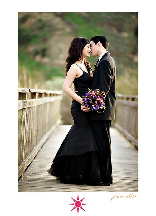 PURPLE Our Bride's Color of The Year purple and black wedding bouquet
