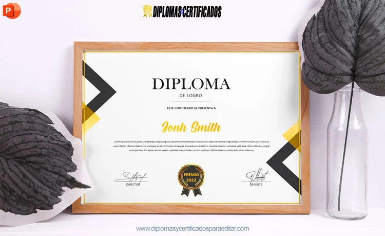 Diploma de logro editable con diseño moderno