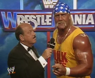 WWF / WWE - Wrestlemania 7:  Hulk Hogan talks to Mean Gene about his upcoming title match against Sgt. Slaughter