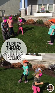 Turkey and Thanksgiving themed crafts, activities, math and literacy centers, ideas and freebies for your kindergarten, preschool and homeschool classrooms.