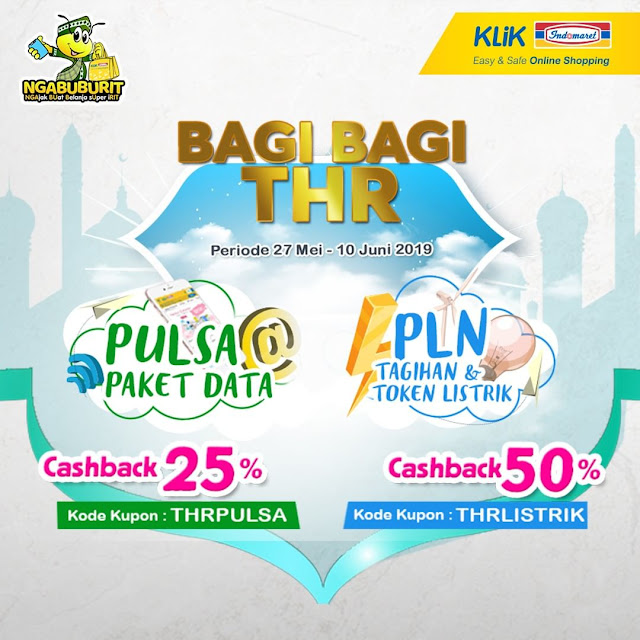 #KLikIndomaret - #Promo Bagi Bagi THR Pulsa & Paket Data / Tagihan & Token (s.d 10 Juni 2019)