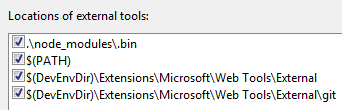 visual studio external web tools