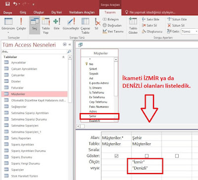 SQL WHERE AND OR NOT Operatörleri