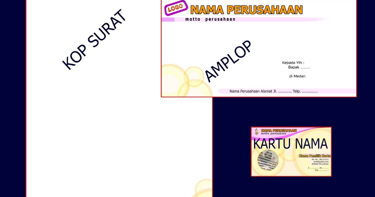 Desain Amplop, Kop surat, kartu nama - ANDI SUSENO BLOG