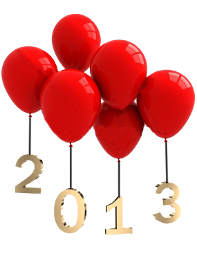 red balloons holding 2013