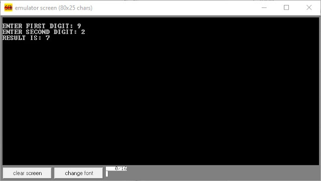 Subtraction of decimal digits in 8086 assembly Language