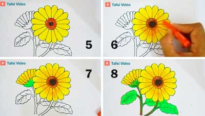 52+ Cara Menggambar Bunga Matahari