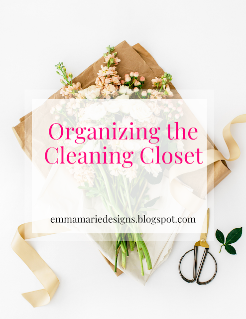 organizing the cleaning closet