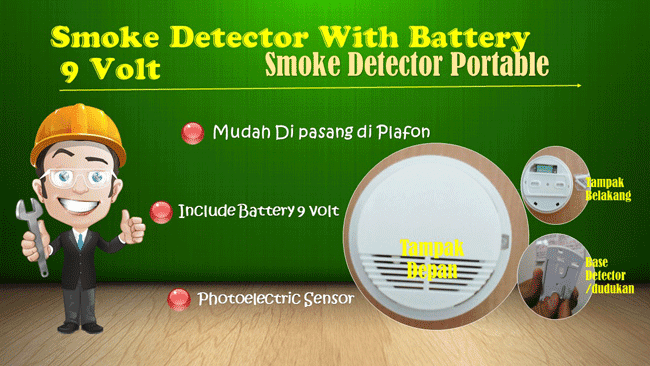 Smoke Detector With Battere Portable System