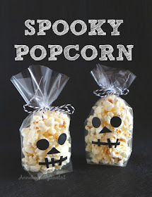 Halloween traktatie, popcorn traktatie, spook van popcorn, popcorn spook, halloween trakteren, halloween, traktatie