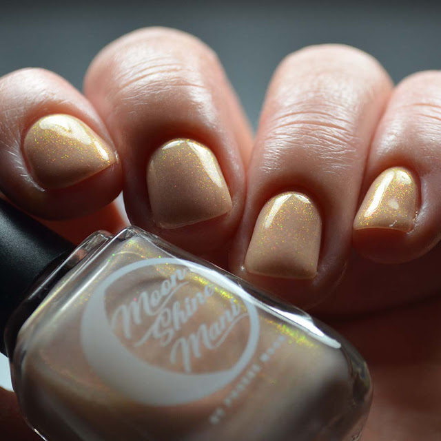 peach shimmer nail polish low light swatch