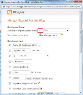 Cara Mengatur Jumlah Postingan Di Halaman Utama Blog