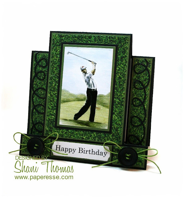 Male golf lovers birthday step card, by Paperesse.