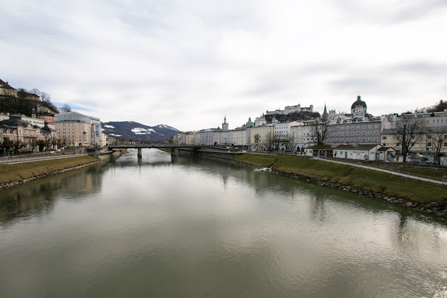 Panorama sul fiume Salzach-Salisburgo