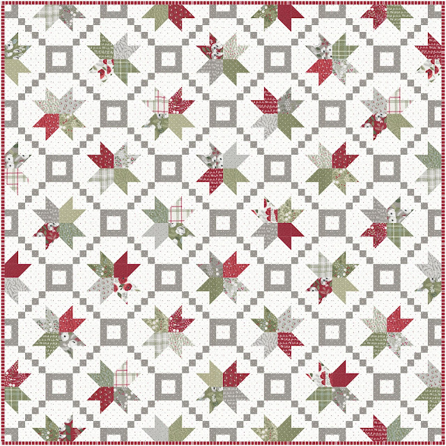 Wishing Well quilt pattern in Christmas Eve fabric by Lella Boutique