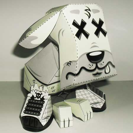 Street Dog Paper Toy Drunk