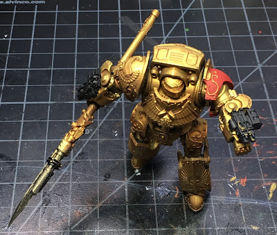 Legio Custodes Contemptor-Achillus Dreadnought WIP - shaded