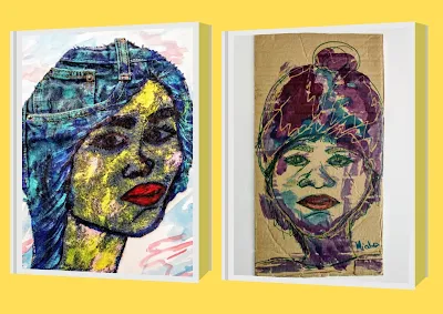 Creative Faces & Expressions on Denim & Cardboard | Miabo Enyadike