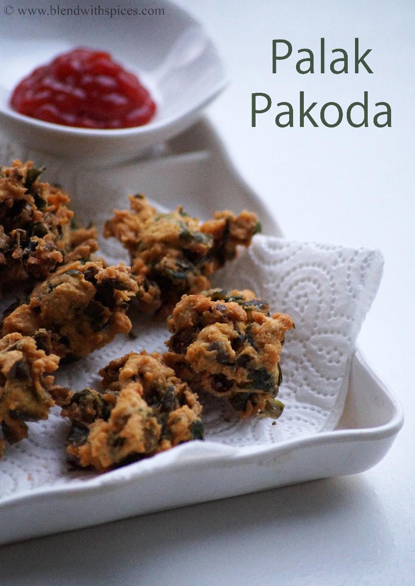 how to make spinach pakora, south indian snacks recipes, pakora recipes
