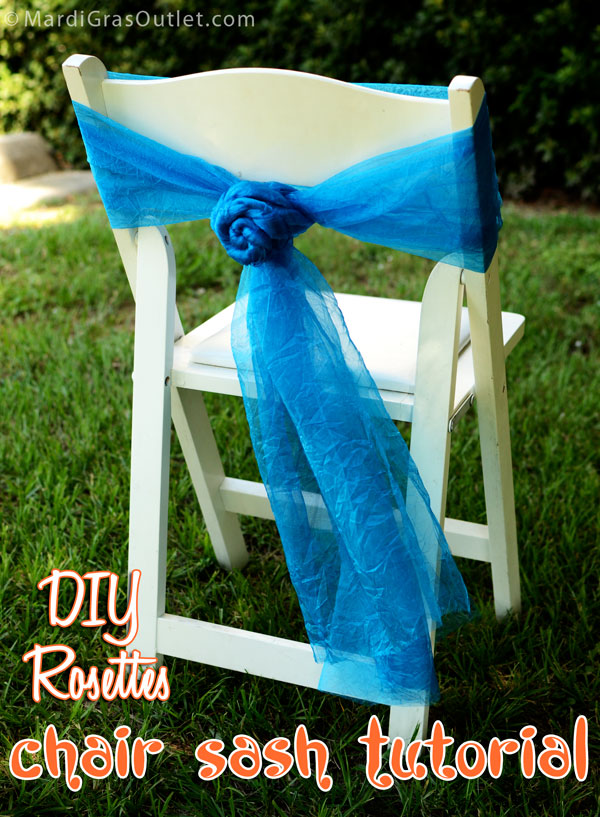 Party Ideas By Mardi Gras Outlet Diy Chair Sash Rosettes A Tutorial