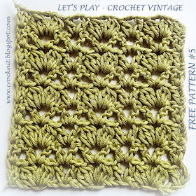free crochet patterns, vintage, clusters, v-stitch, how to crochet