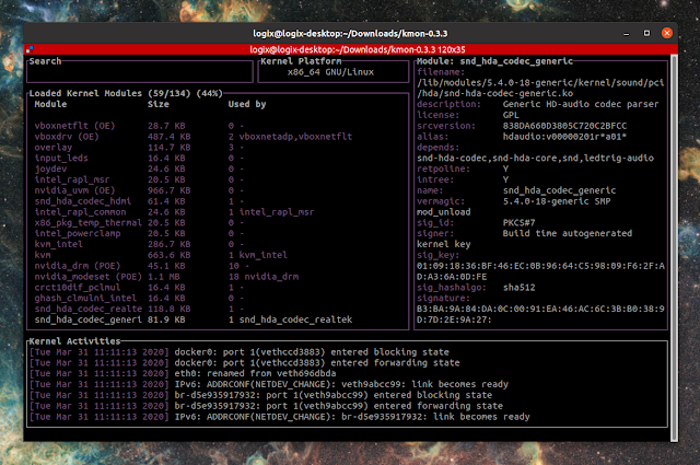 kmon linux kernel manager and activity monitor