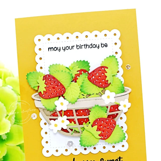 Sunny Studio Stamps: Strawberry Patch Fruit Themed Cards by Ashlee Bellinger (featuring Punny Fruit Greetings, Mini Mat & Tag Dies, Build-A-Bowl Dies)