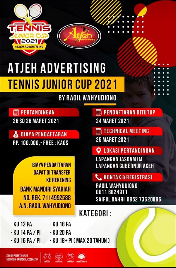 Kejuaraan Tenis: Atjeh Advertising Tennis Junior Cup 2021  By Ragil Wahyudiono
