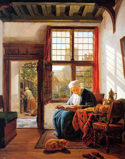 Abraham van Strij,genre painting,bible reading
