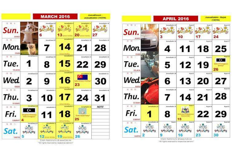 Kalendar Kuda 2016 Malaysia - JunaBlogg