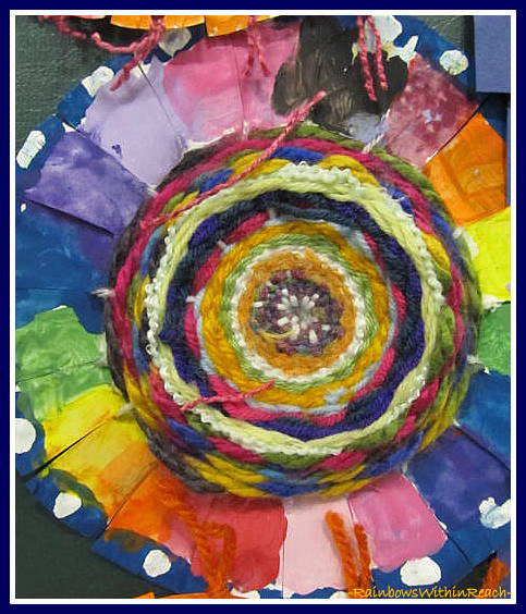 photo of: Concentric Circle Weavings in Elementary School via RainbowsWithinReach