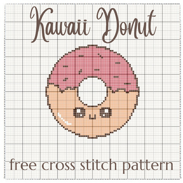 Kawaii Donut - free cross stitch pattern