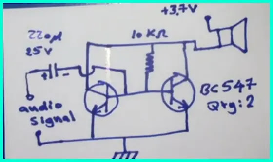 كيف تصنع مكبر الصوت بواسطة 2 من الترانزستور amplifier