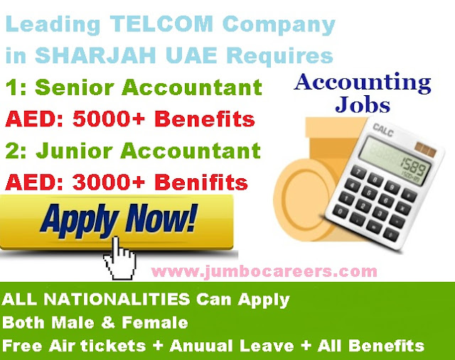 gulf accountant jobs, latest job for accountant in sharjah, 