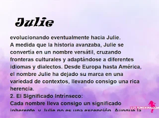 ▷ Significado del nombre Julie (✔)