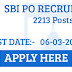 SBI PO 2213 Vacancies 2017: Last Date 6th March 2017