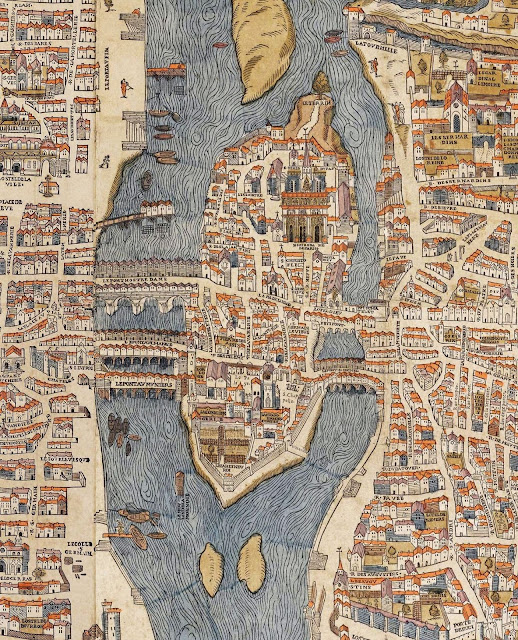 Île de la Cité dans le plan de Truschet et Hoyaux , 1550