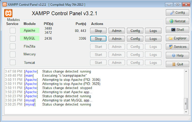 xampp control panel 1