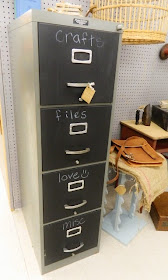 chalkboard paint file cabinet via homeologymodernvintage.com