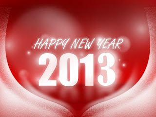 Red and White Happy New Year 2013 greeting card, wishes, greetings, images, pictures, wallpapers