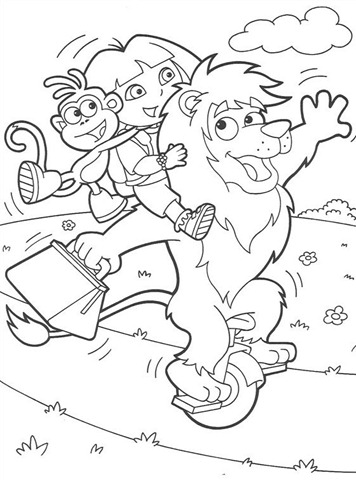 Dora a aventureira na selva para imprimir e colorir