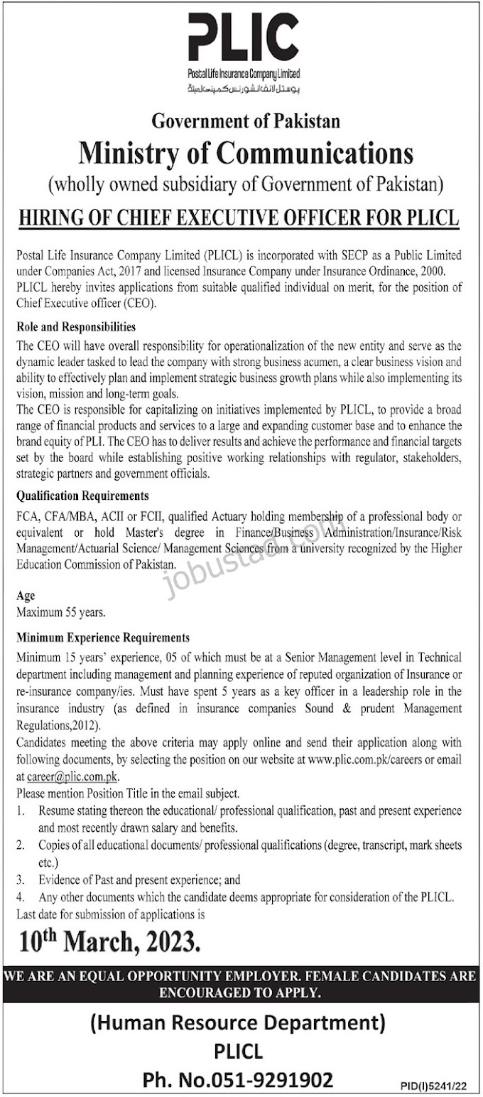 Latest New Chief Executive Officer Jobs in Ministry of Information February 2023